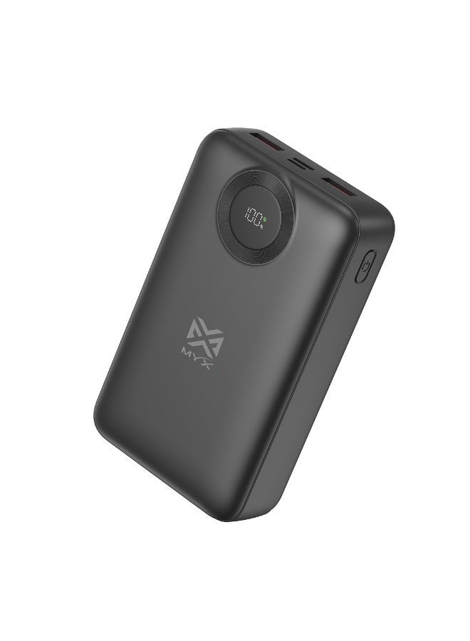 ميكس باور بانك باور كور بسعة 20000 مللي أمبير مع شاشة عرض رقمية | شحن سريع 22.5 واط | شحن PD بقوة 20 واط | ثلاثة منافذ إخراج (USB-C، منفذان USB-A) | شاحن محمول عالي السعة لأجهزة آيفون، سامسونج، آيباد، والهواتف الذكية - Image 1